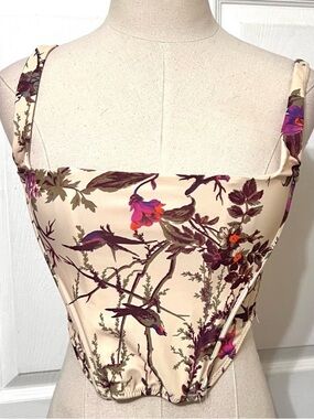 Urban Outfitters Out From Under Lovestruck Floral Bird Corset Top Size Medium